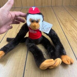 Philadelphia Phillies Baseball Monkey Plush Toy Red Hat "Phillies" Shirt